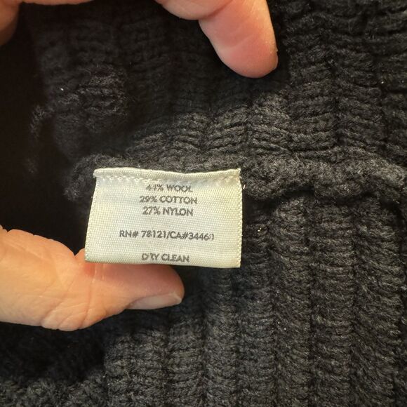 Eileen Fisher Textured Zip Up Cardigan Sweater Black Wool Cotton Women Medium - Picture 4 of 7